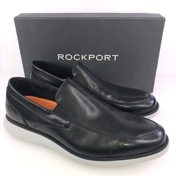 Rockport Leather Black Venetian Loafer Shoes Size 10W - Picture 1 of 7